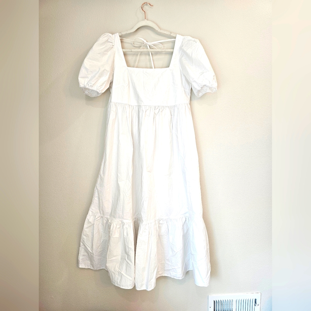 New H&M white poplin 100%cotton dress. Size S will fit M too